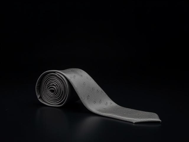 Concerto Grey Silk Tie, elegant grey with a fine musical staff pattern, formal and classic.